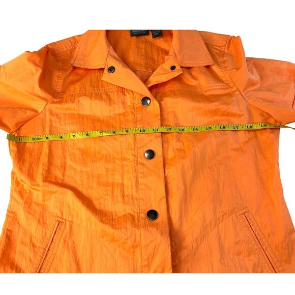 Additions by Chico's Women's Orange Short Sleeve Snap Button Up Shirt 1/Medium - Picture 7 of 9